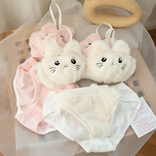 Kawaii Cat Plush Lingerie Set