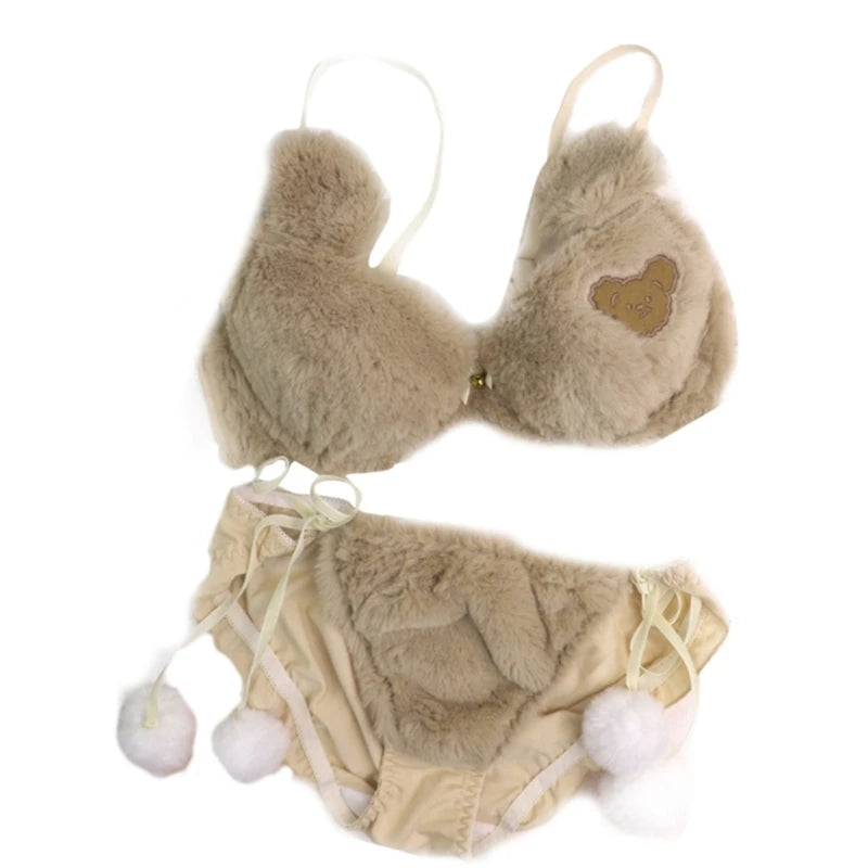 Cute Panda Plush Lingerie Set