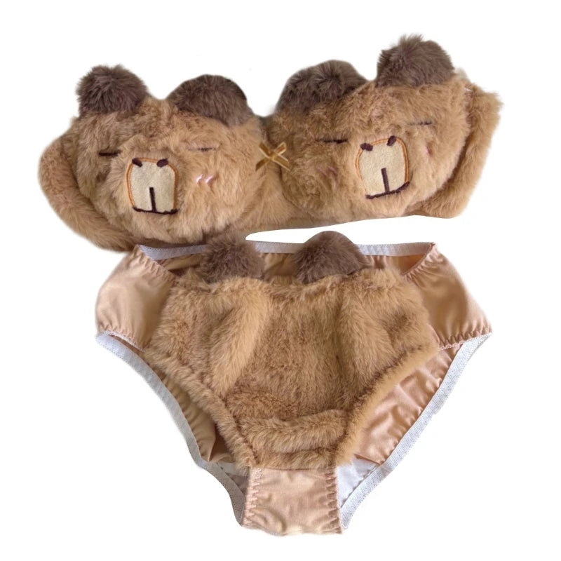 Cute Panda Plush Lingerie Set