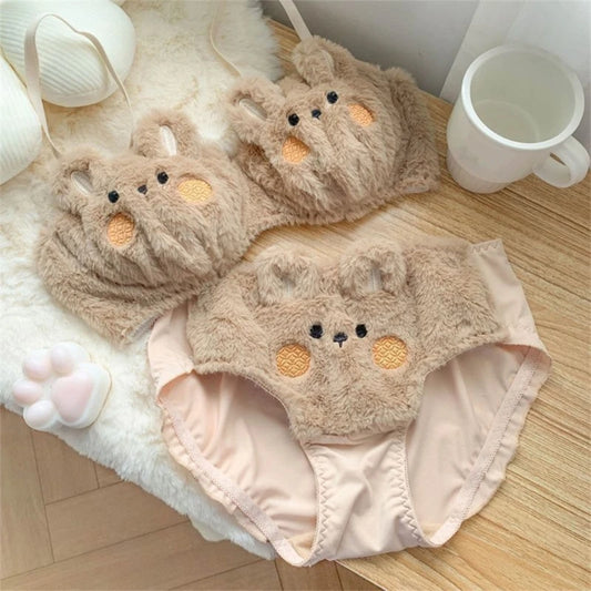 Funny Bear Plush Bra & Panty