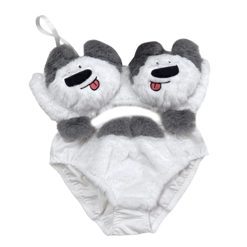 Cute Panda Plush Lingerie Set