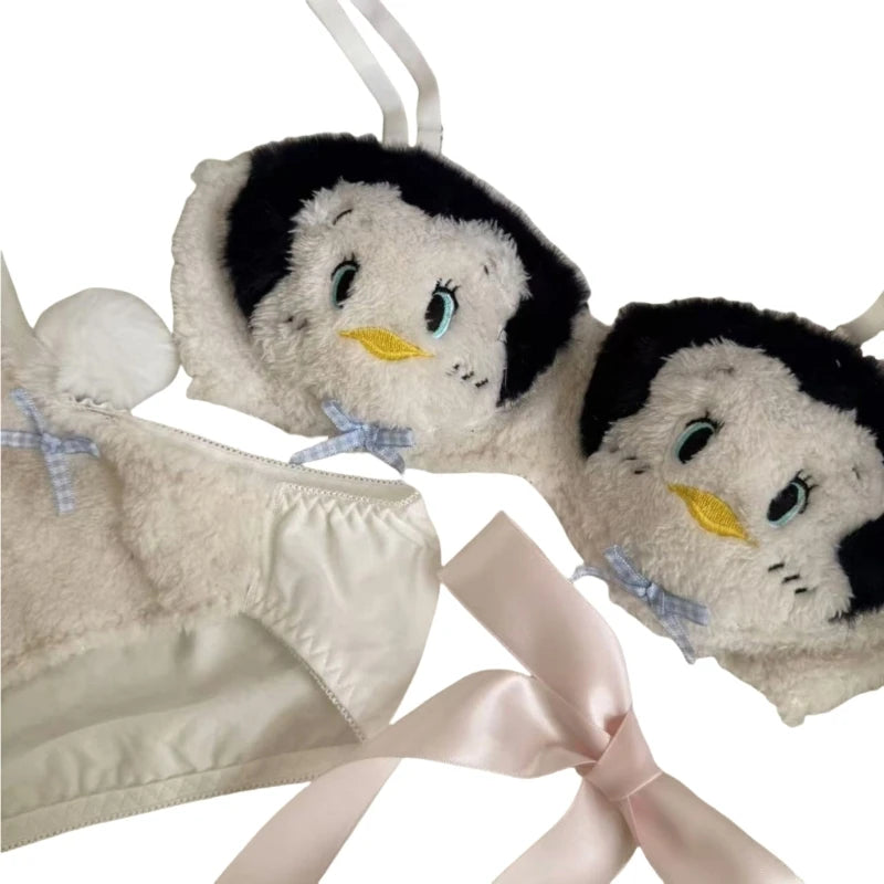 Cute Panda Plush Lingerie Set
