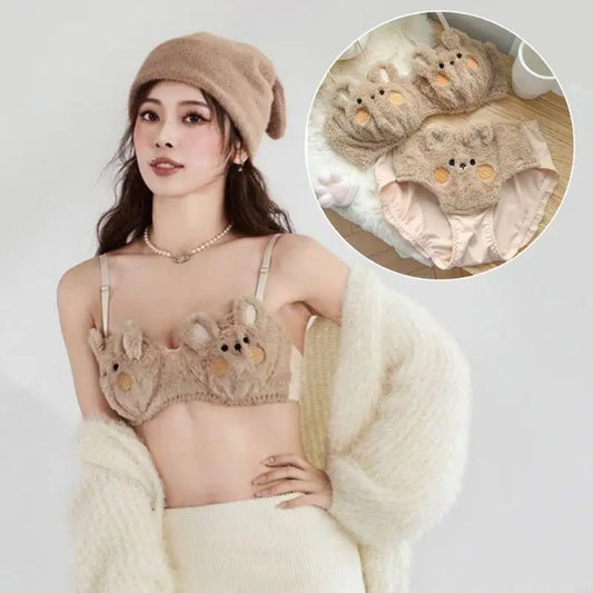 Faux Fur Bra & Panty Set