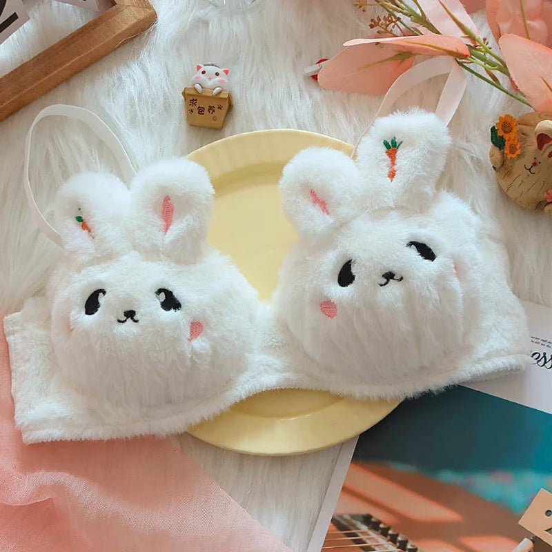 Sweet Japanese Plush Bra Set