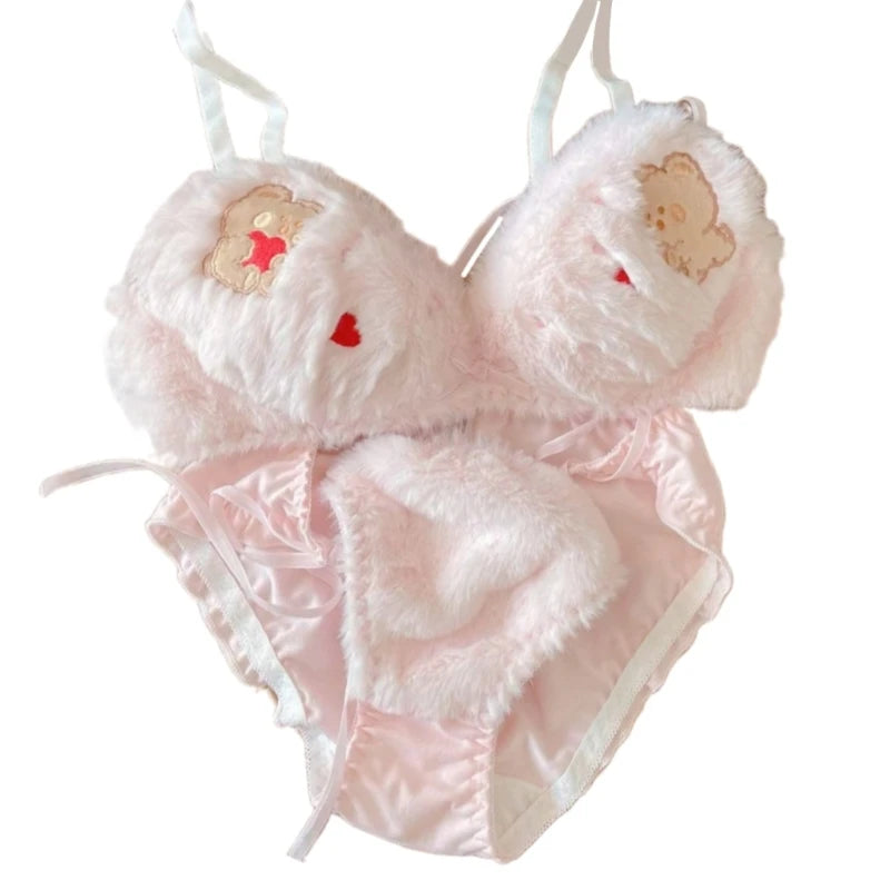 Cute Panda Plush Lingerie Set
