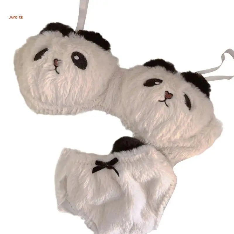 Cute Panda Plush Lingerie Set