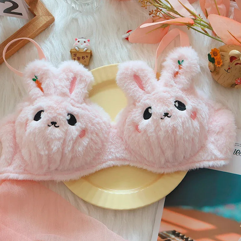 Sweet Japanese Plush Bra Set