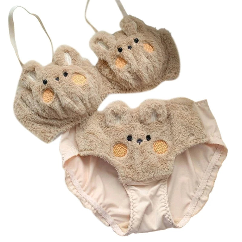 Funny Bear Plush Bra & Panty