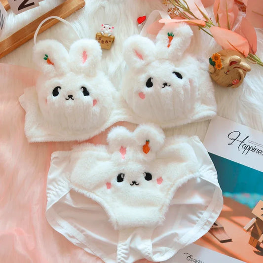 Sweet Japanese Plush Bra Set