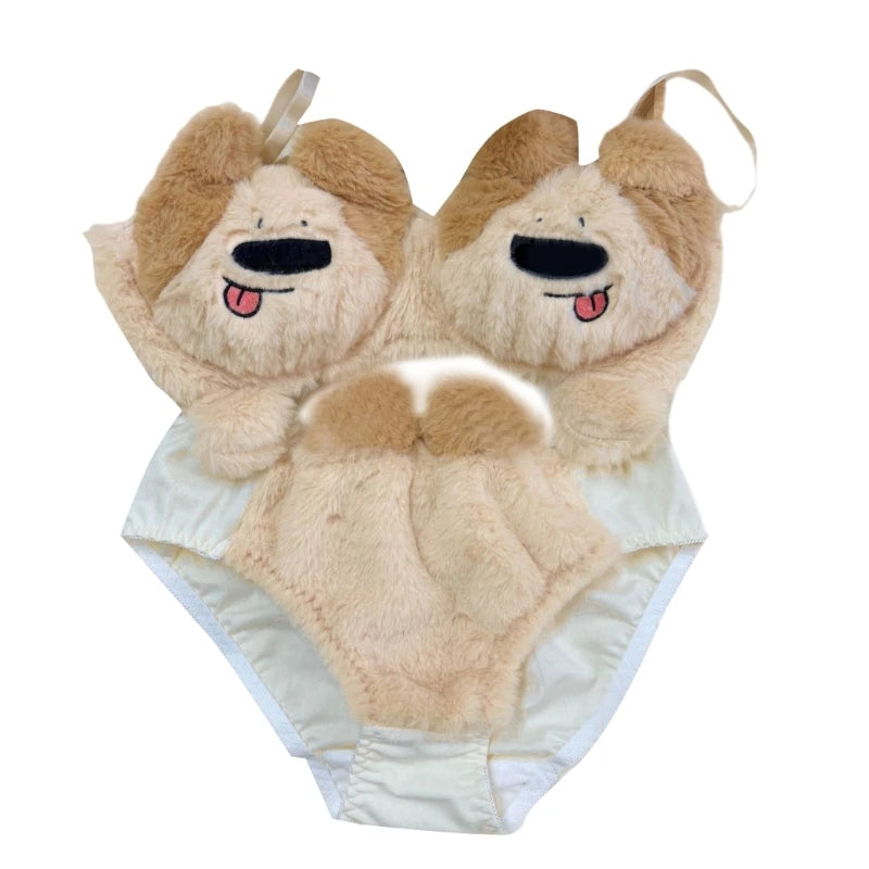 Cute Panda Plush Lingerie Set