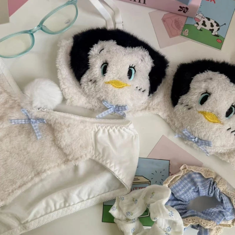 Cute Panda Plush Lingerie Set